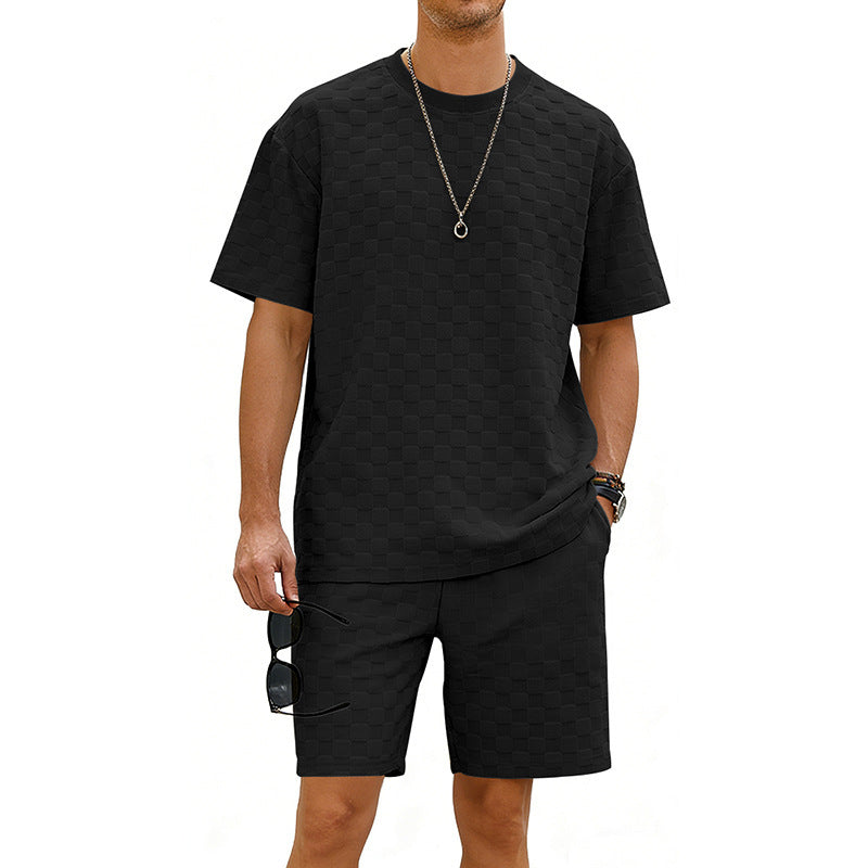 Ensemble T-Shirt Short Carreaux Homme Style Rétro | KoVA