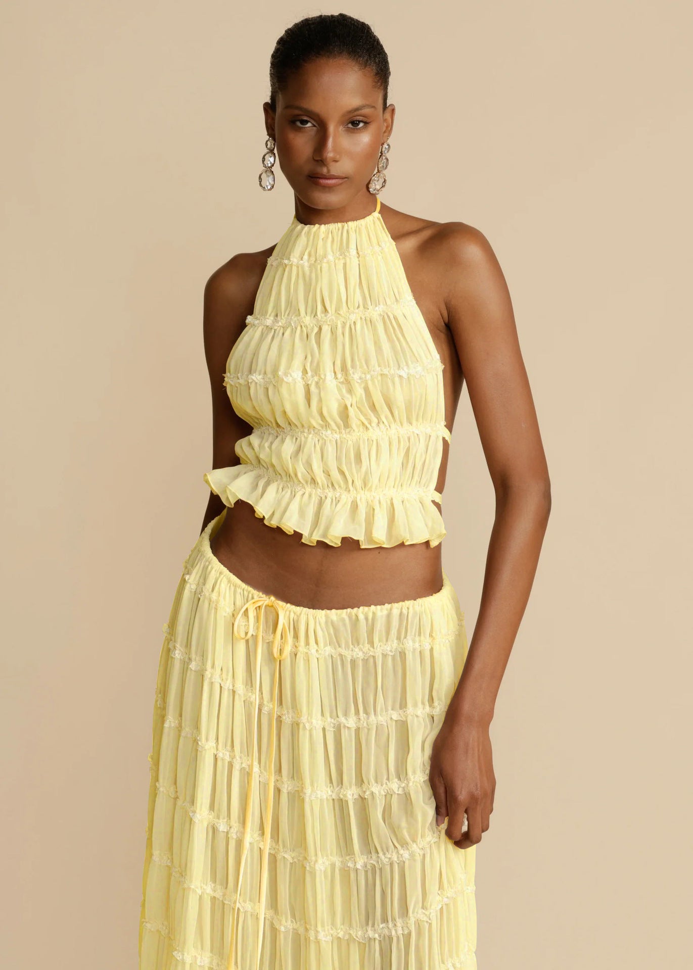 Vêtement Sexy Halter Sans Manches Femme