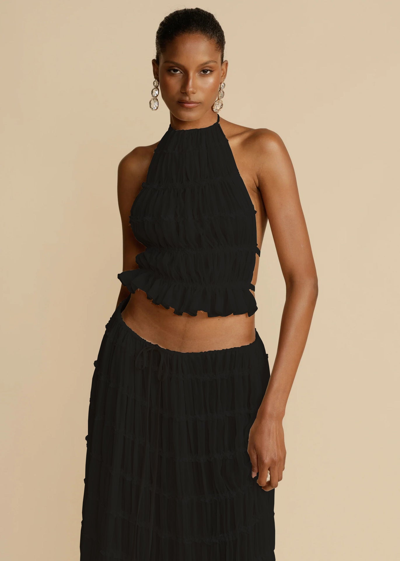 Vêtement Sexy Halter Sans Manches Femme