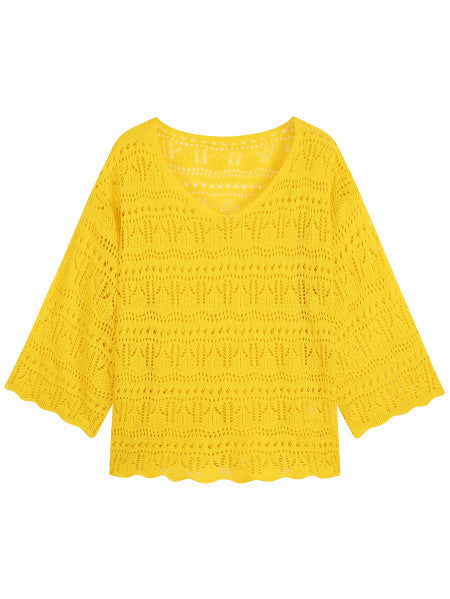 Top Crochet Femme Épaules Tombantes Style Bohème | KoVA