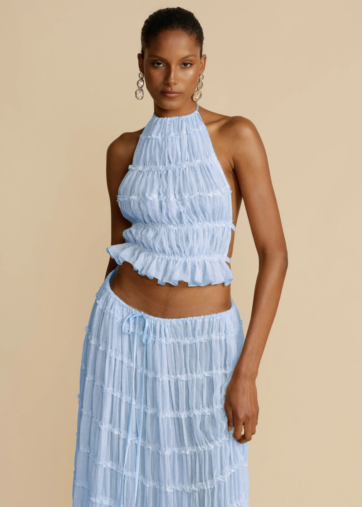Vêtement Sexy Halter Sans Manches Femme