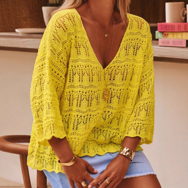 Top Crochet Femme Épaules Tombantes Style Bohème | KoVA