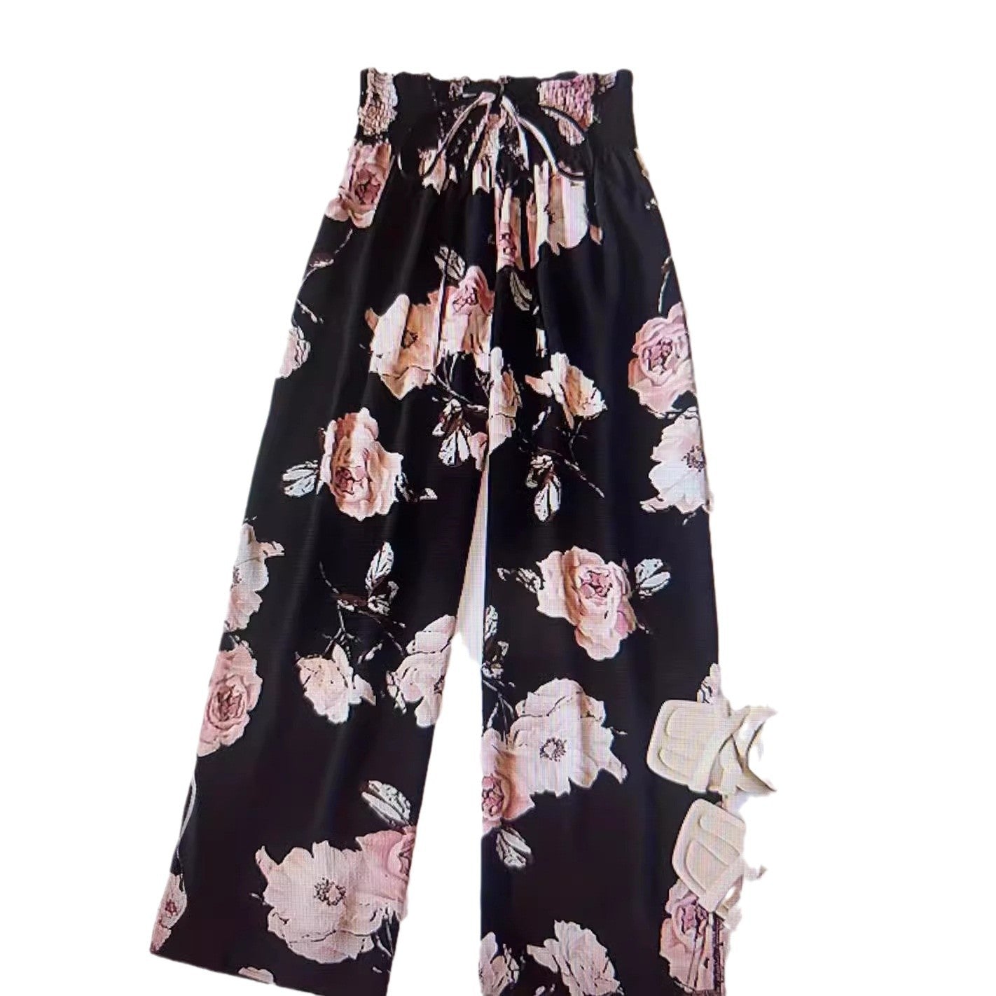 Pantalon Casual Taille Haute Jambe Large