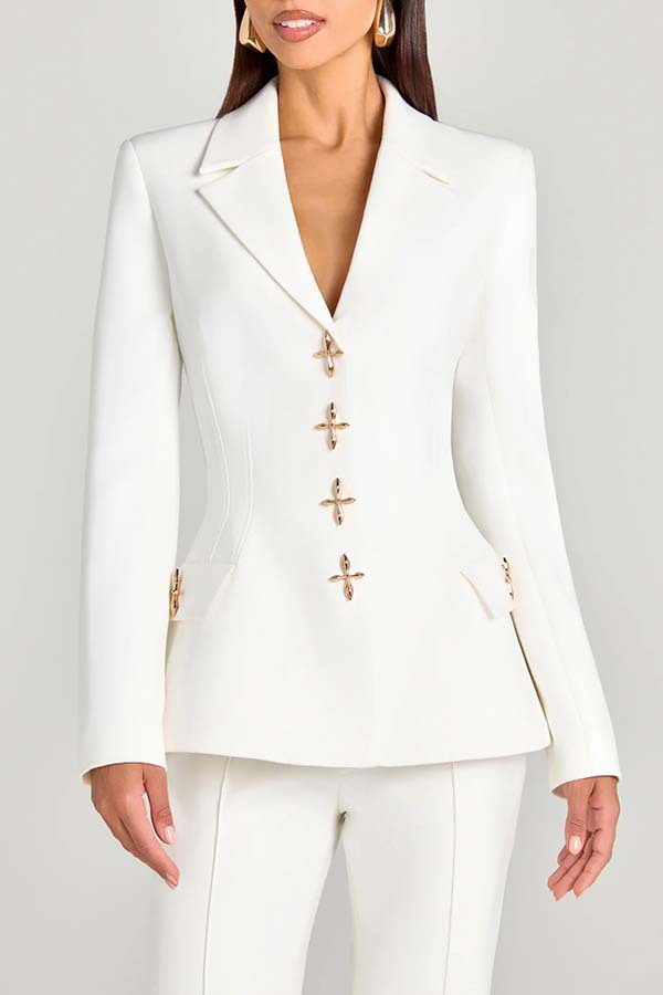 Blazer Femme Uni Casual