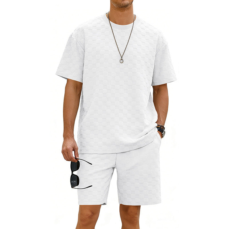 Ensemble T-Shirt Short Carreaux Homme Style Rétro | KoVA