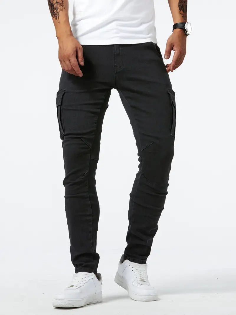 Jean Cargo Stretch Homme Coupe Droite Légère | KoVA Collection
