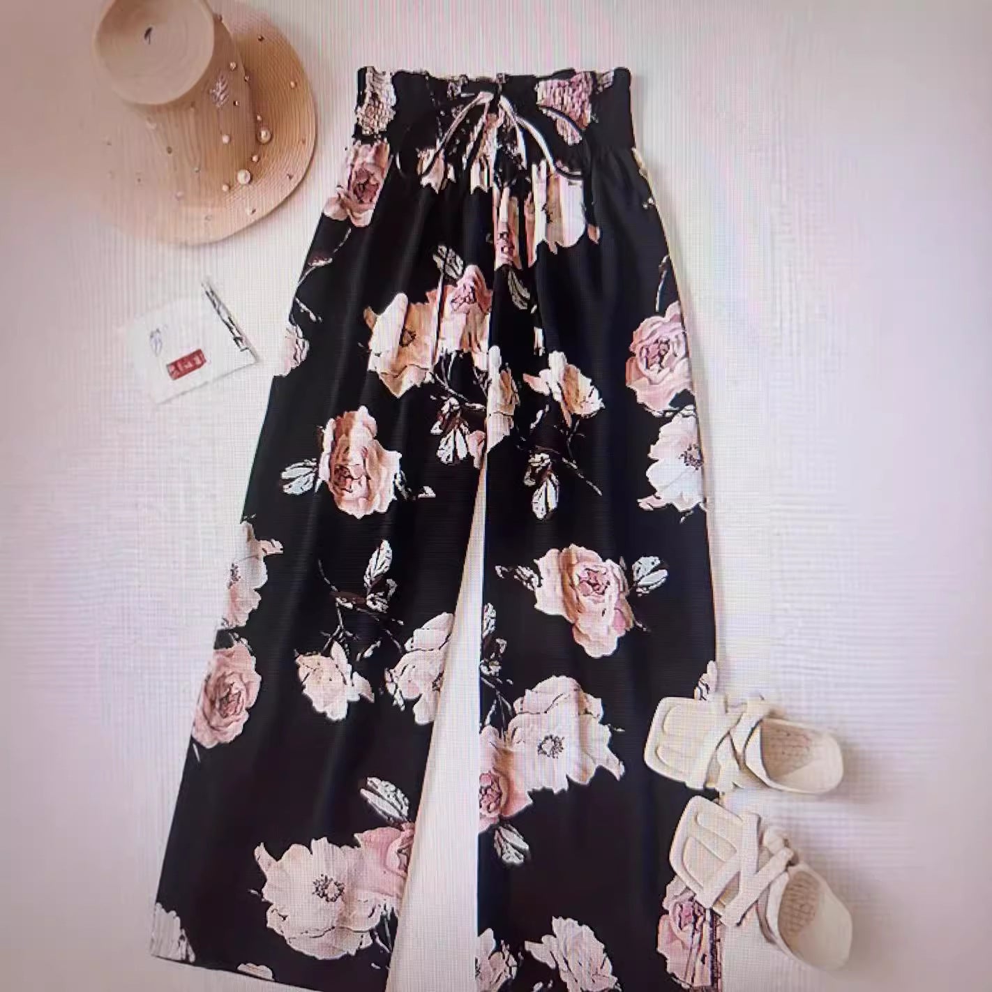 Pantalon Casual Taille Haute Jambe Large