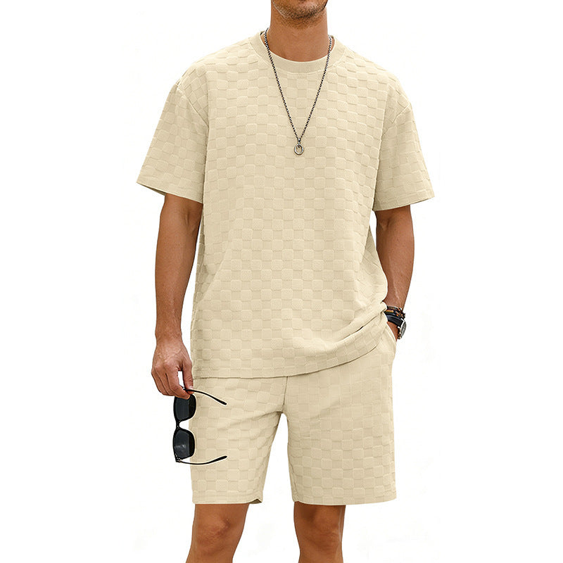 Ensemble T-Shirt Short Carreaux Homme Style Rétro | KoVA