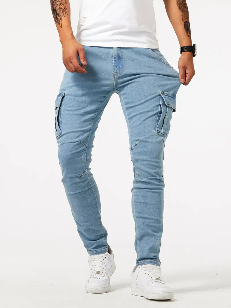 Jean Cargo Stretch Homme Coupe Droite Légère | KoVA Collection