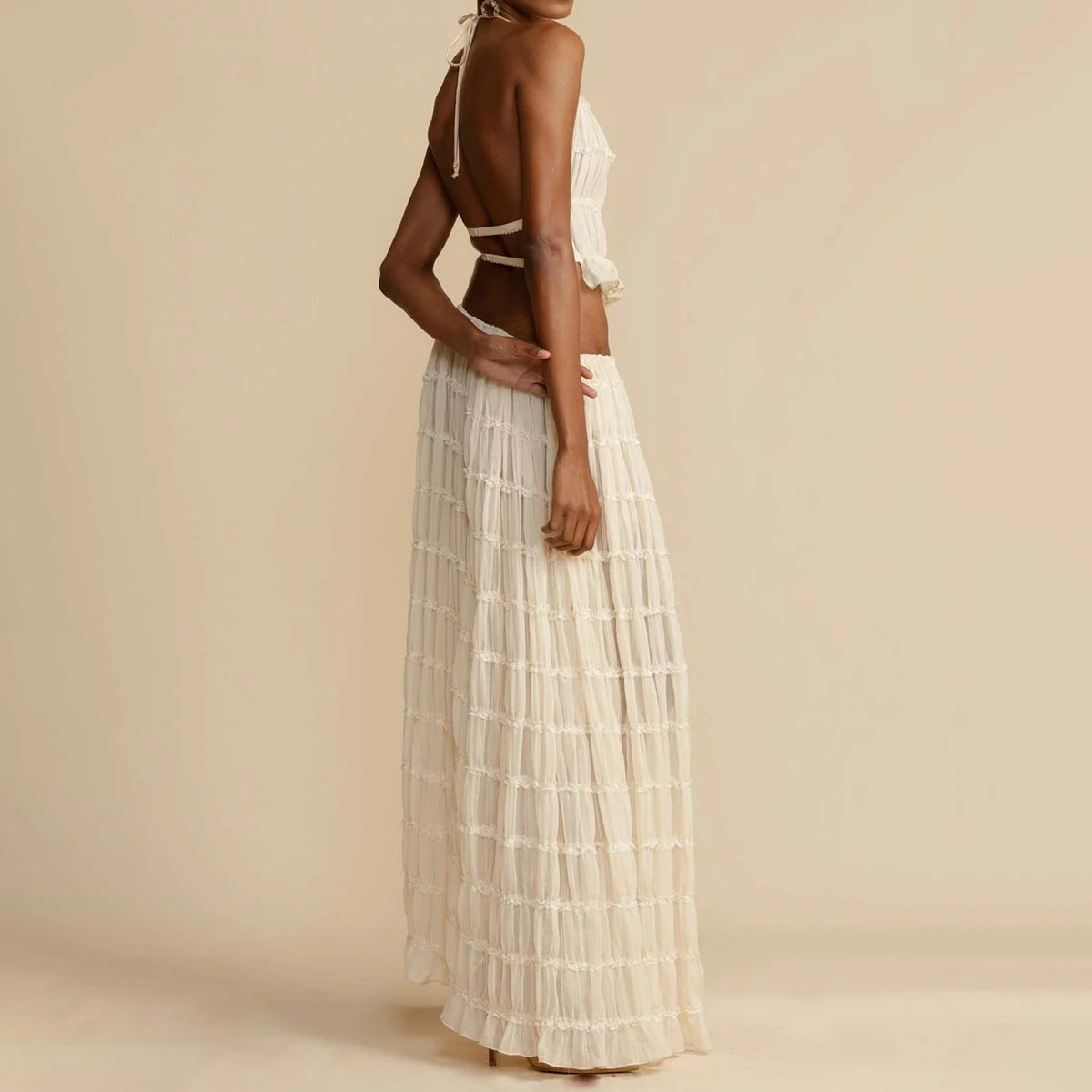 Vêtement Sexy Halter Sans Manches Femme