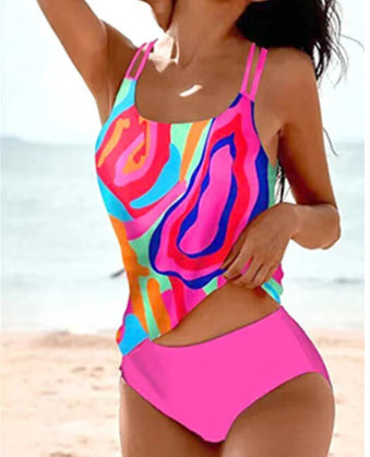 Bikini 2 Pièces Imprimé Taille Haute Femme