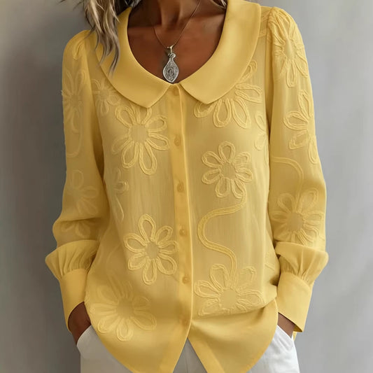 Chemise Femme Col Claudine Broderie Jacquard