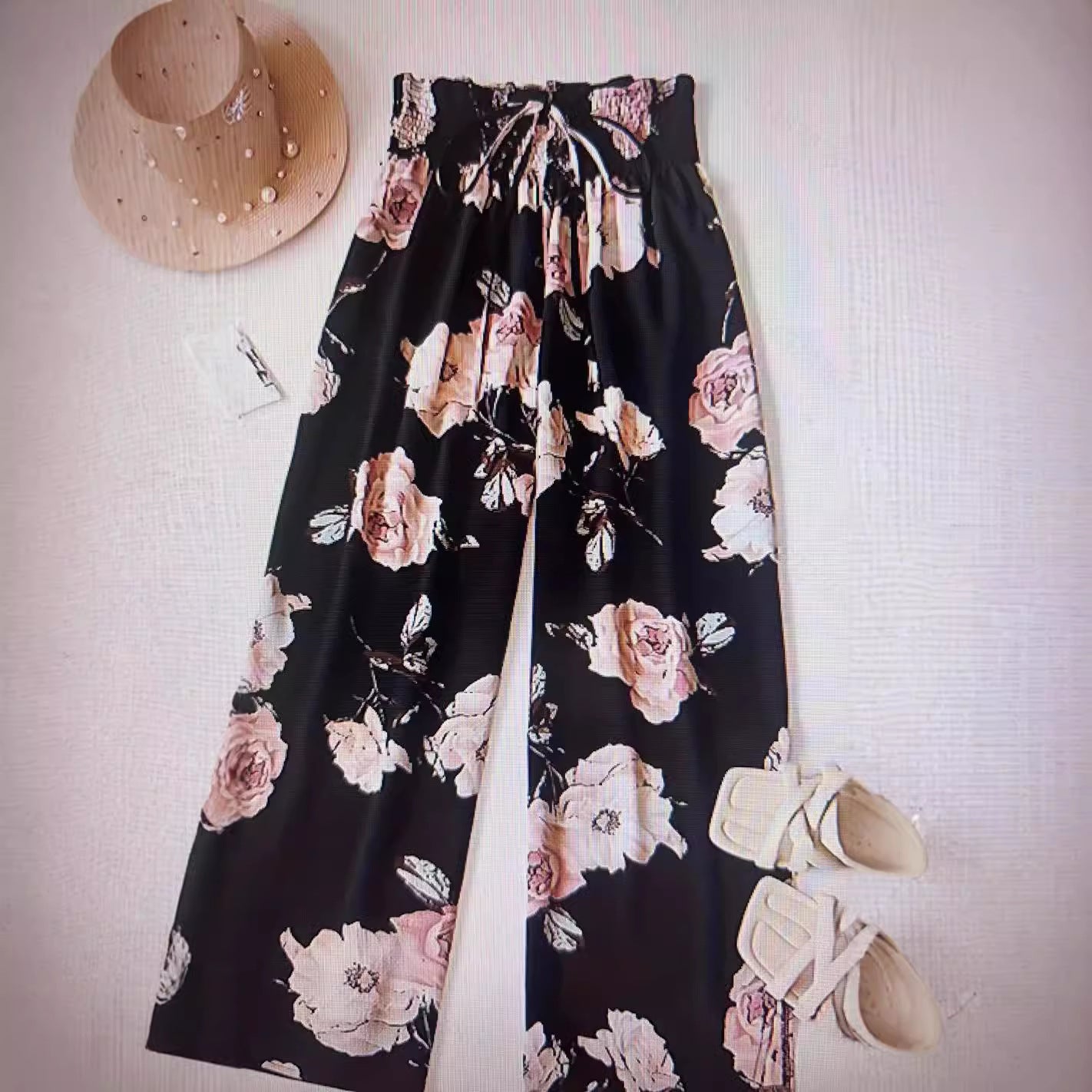 Pantalon Casual Taille Haute Jambe Large