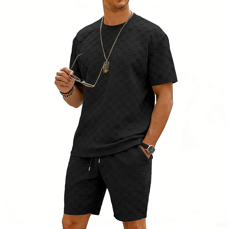 Ensemble T-Shirt Short Carreaux Homme Style Rétro | KoVA