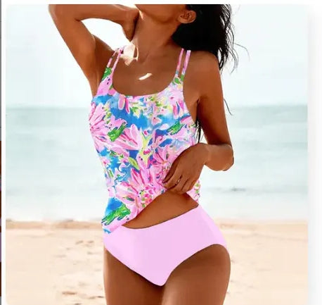 Bikini 2 Pièces Imprimé Taille Haute Femme