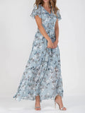 Robe Été Volantée Imprimée Fleurs Femme
