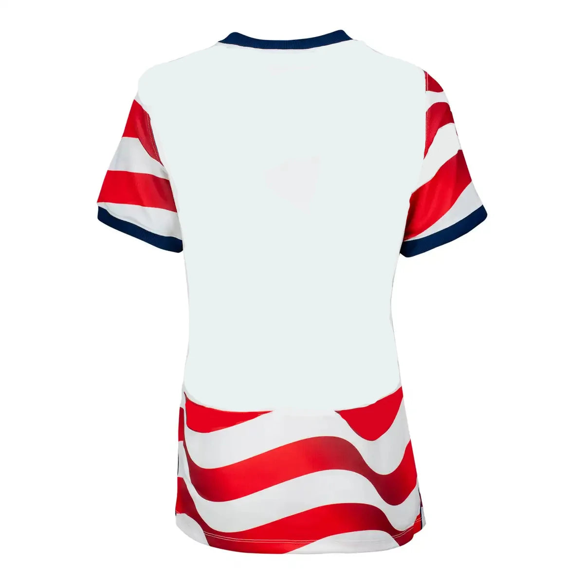 USA Red White Wavy Stripe Print 2026 Home Fan Edition Soccer Jersey Breathable Quick Dry Adult Soccer Shirts for Women
