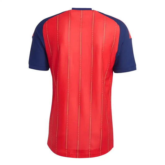 Spain Red Gold Stripe Print 2026 Home Authentic Player Version Soccer Jersey Breathable Quick Dry Soccer Shirt for Men And Women