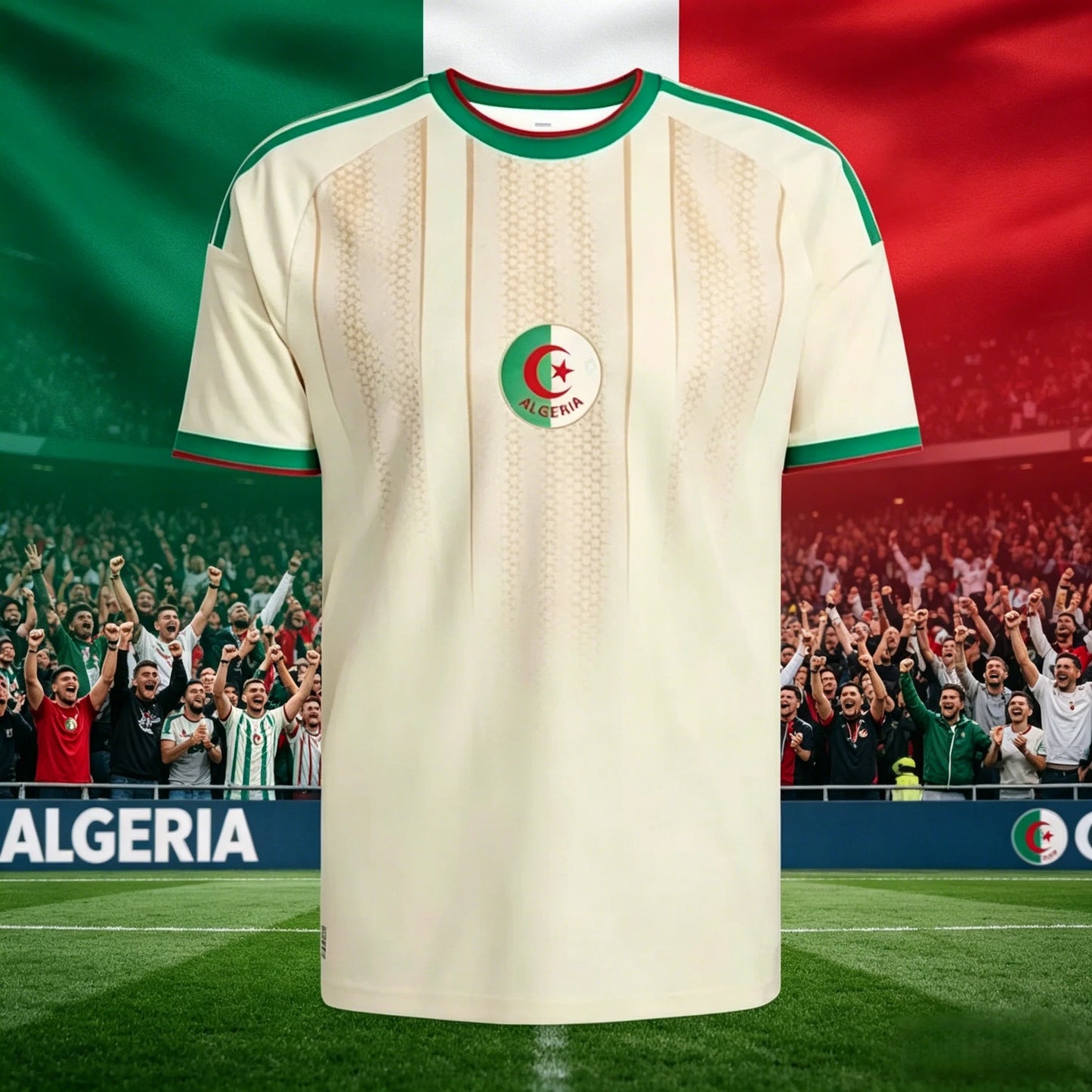 2026 New Unisex Algeria National Team Football Jersey Short Sleeved Sports Quick Drying Breathable Fashion Training T-shirt