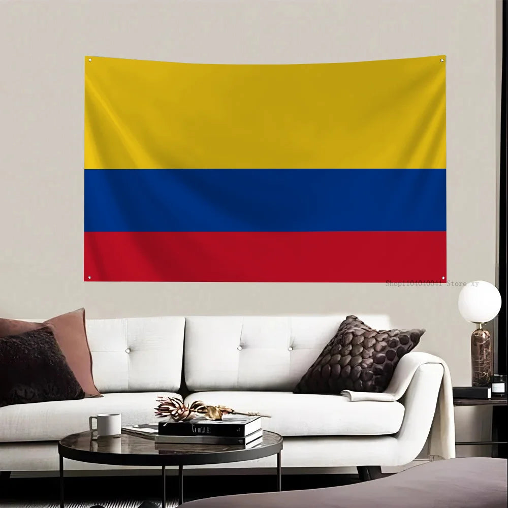1pc Colombia Flag Banners Four Hole Flag Polyester Outdoor Decor Room Aesthetic