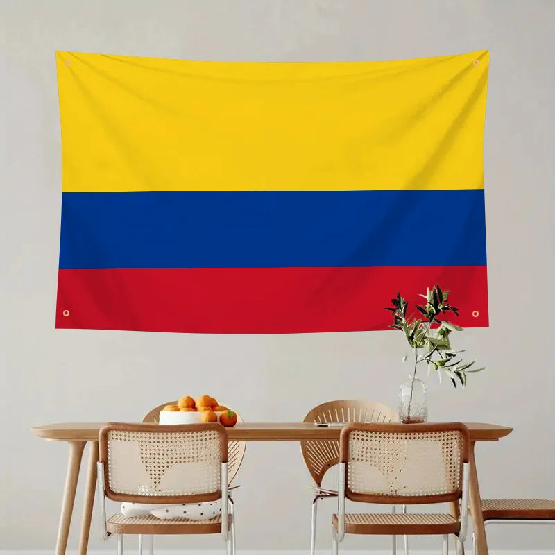 1pc Colombia Flag Banners Four Hole Flag Polyester Outdoor Decor Room Aesthetic