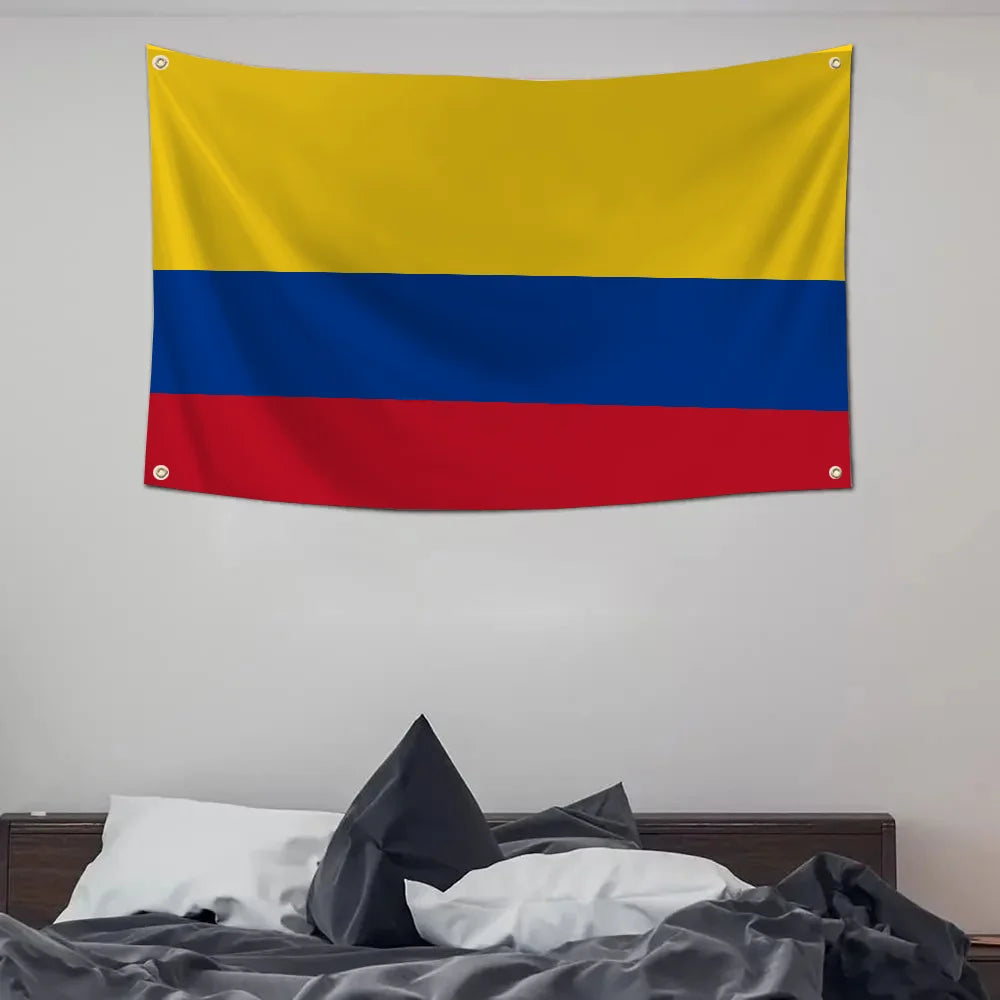 1pc Colombia Flag Banners Four Hole Flag Polyester Outdoor Decor Room Aesthetic