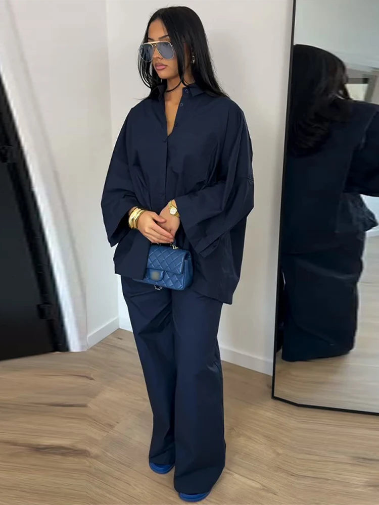 Ensemble Femme Uni Casual Coupe Ample