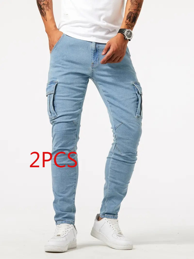 Jean Cargo Stretch Homme Coupe Droite Légère | KoVA Collection