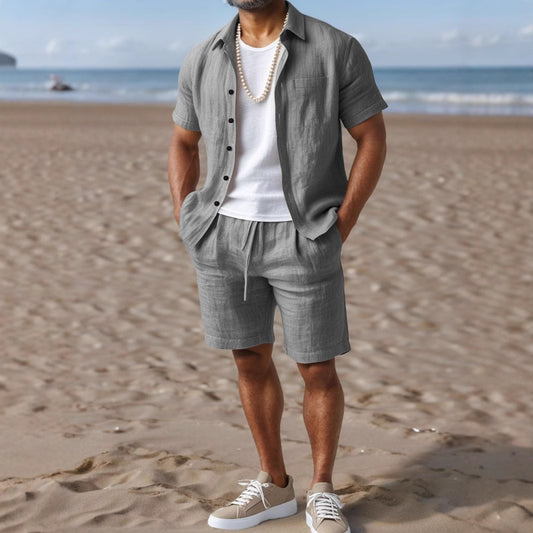 Chemise Lin Homme Col Revers Coupe Ample | KoVA Collection