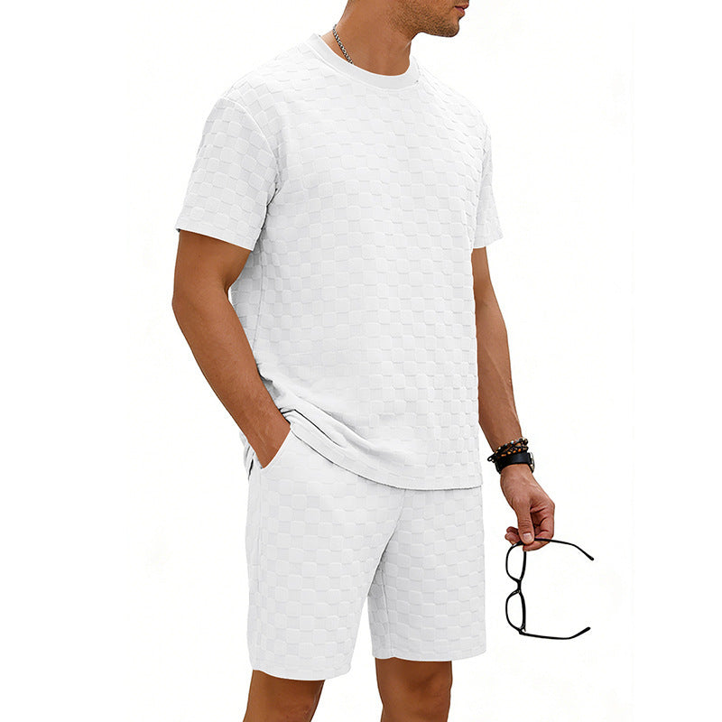 Ensemble T-Shirt Short Carreaux Homme Style Rétro | KoVA