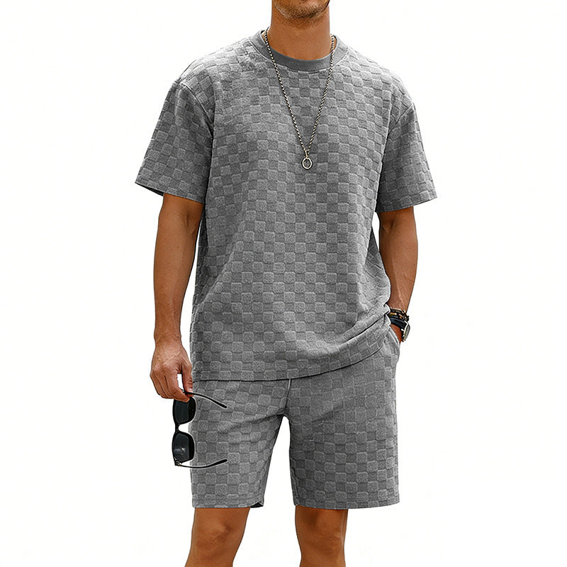 Ensemble T-Shirt Short Carreaux Homme Style Rétro | KoVA