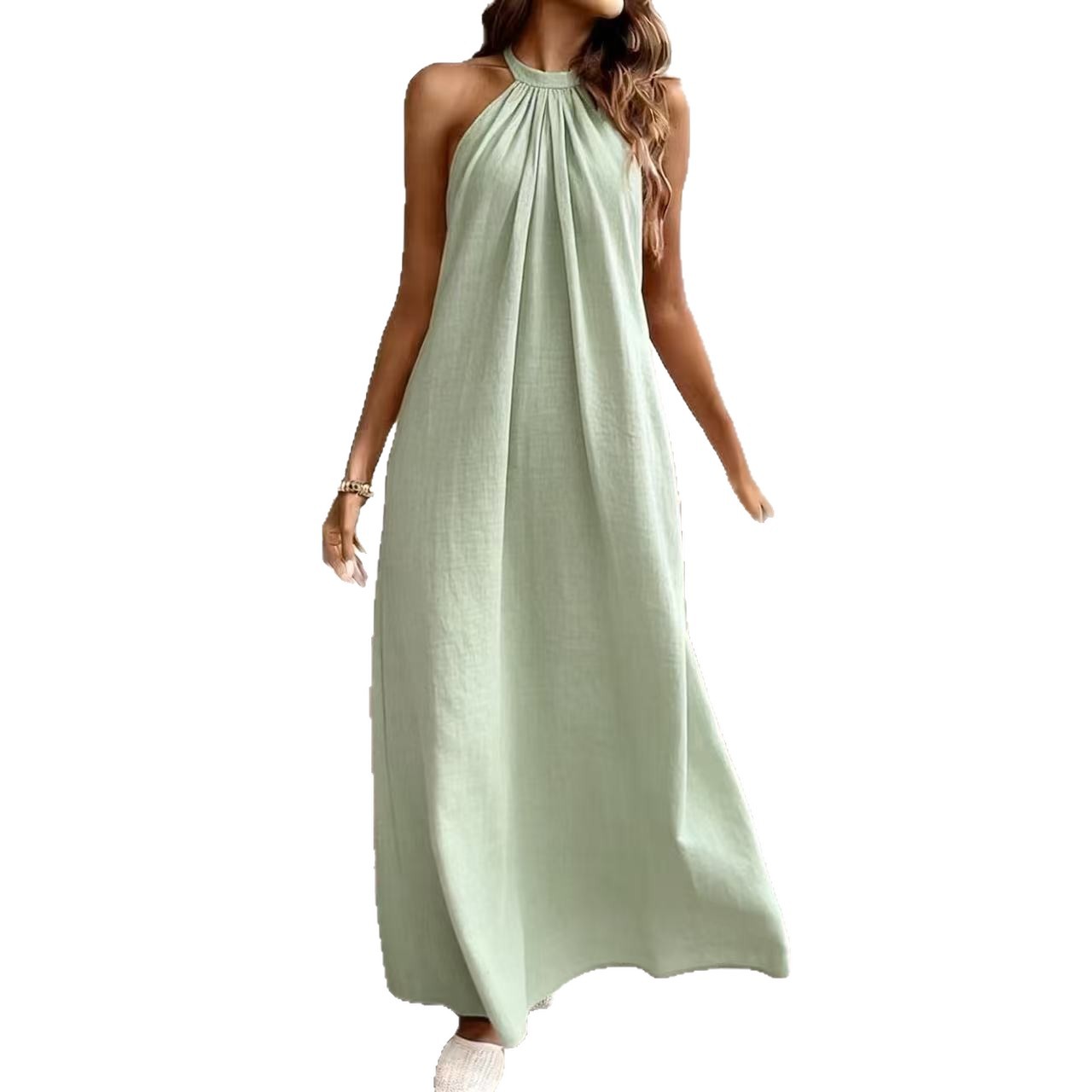 Robe Halter Décontractée Style Vacances Femme