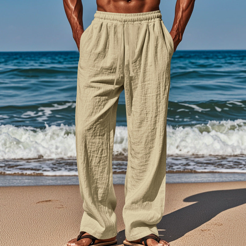 Pantalon Lin Homme Taille Médiane Cordons | KoVA Collection
