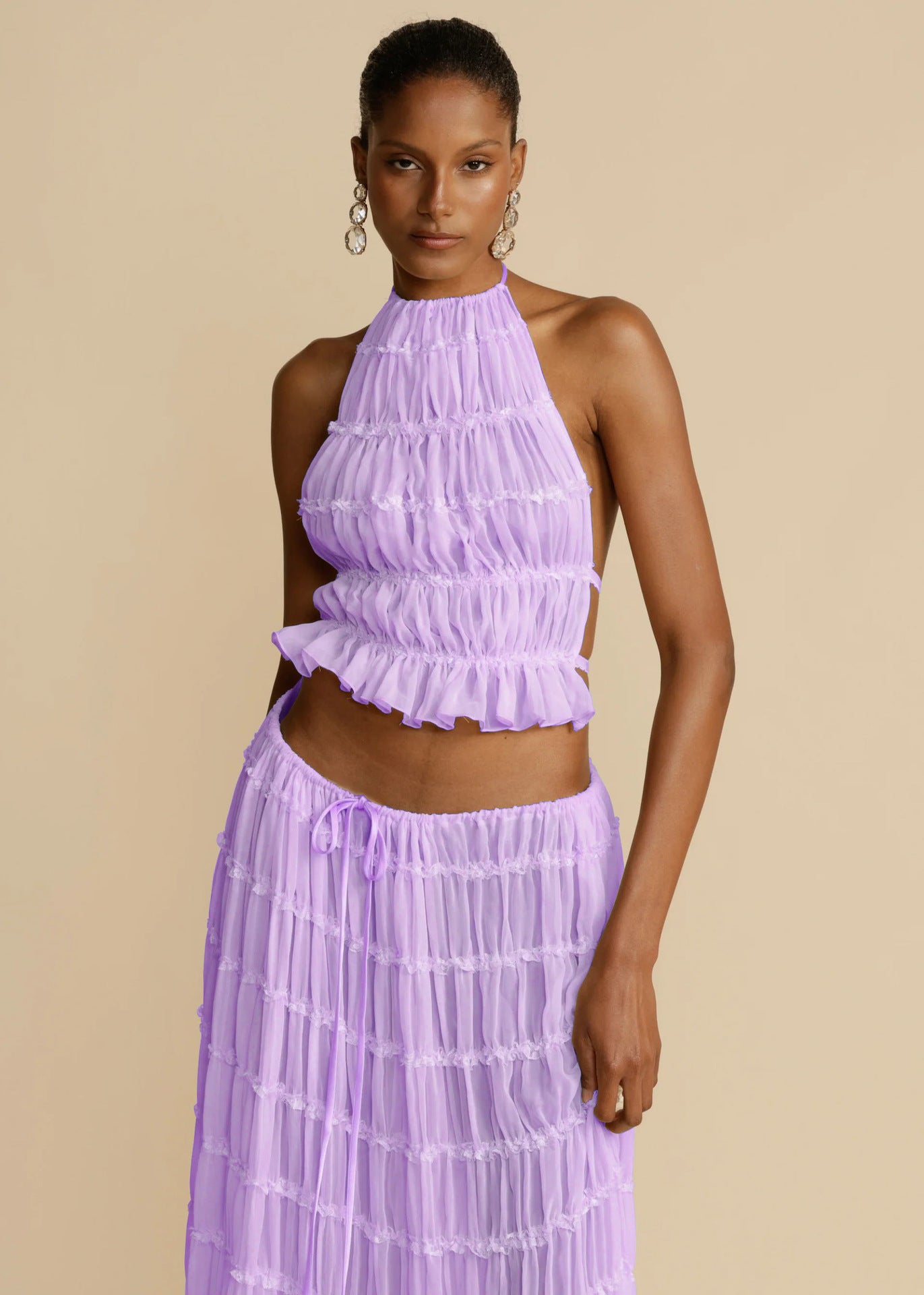 Vêtement Sexy Halter Sans Manches Femme
