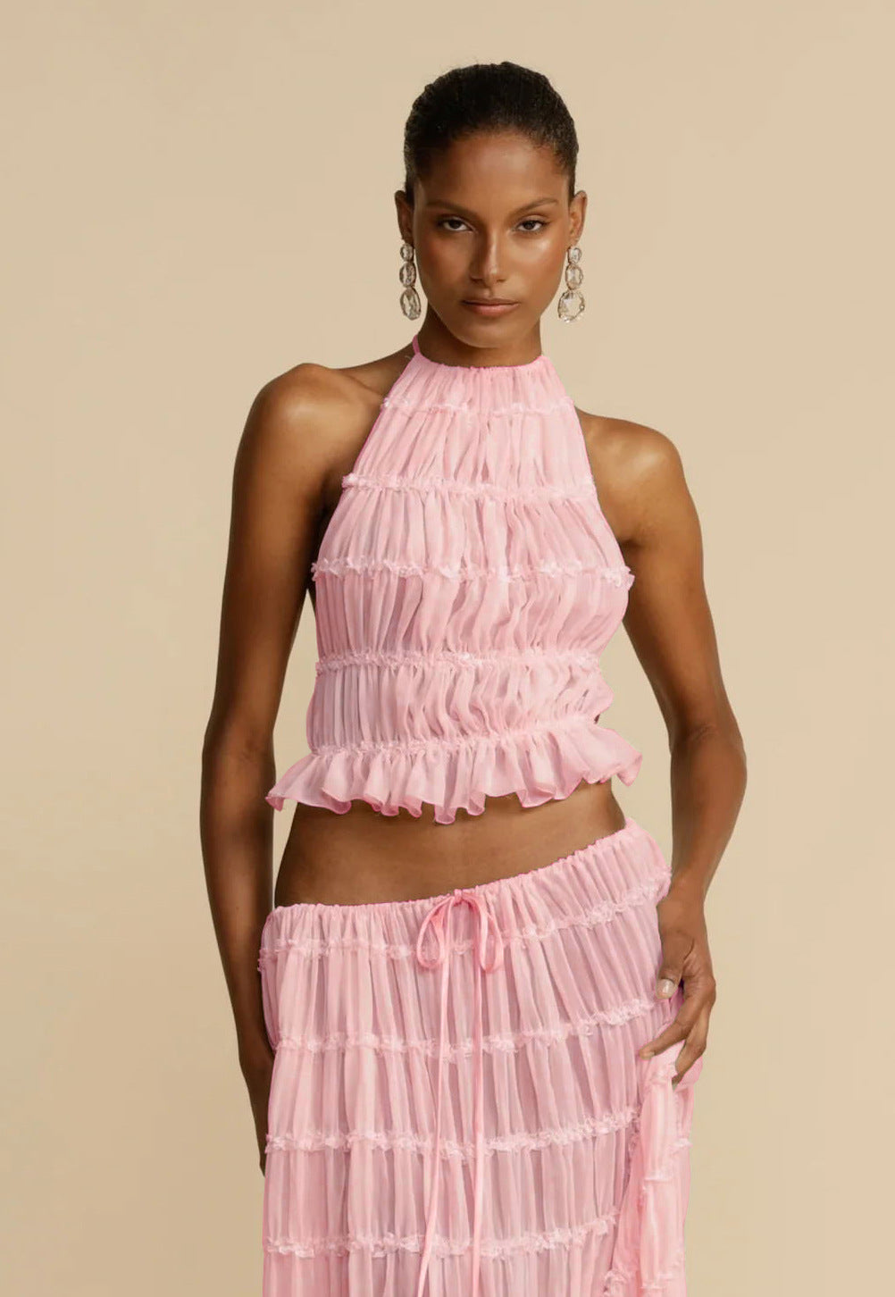 Vêtement Sexy Halter Sans Manches Femme