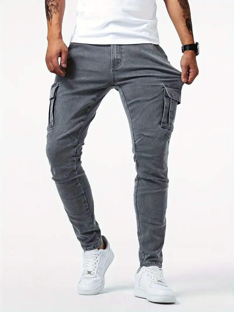 Jean Cargo Stretch Homme Coupe Droite Légère | KoVA Collection