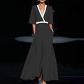 Robe Col V Manches Courtes